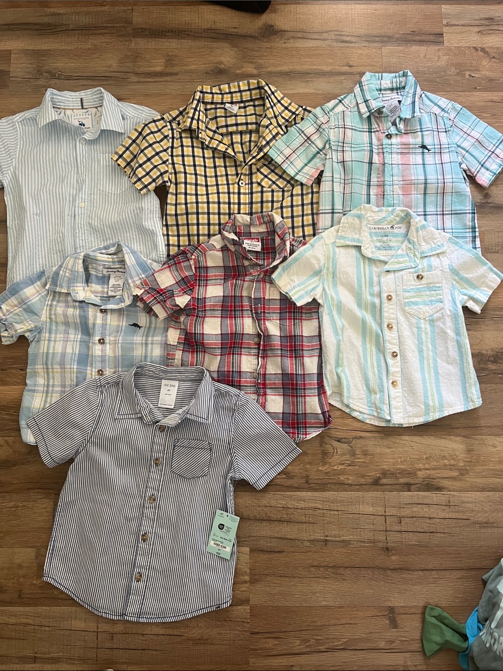 Tommy Bahama ,wrangler,caribben Joe plaid kids boys button down dress shirts 4T